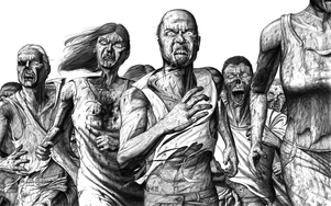 Interior Illustration, David Monette, The Warring Dead, Zombies, zombie, undead, apocalyptic, book,